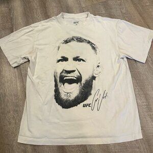 Connor McGregor UFC Megaprint Face Signature Logo T Shirt Size Large